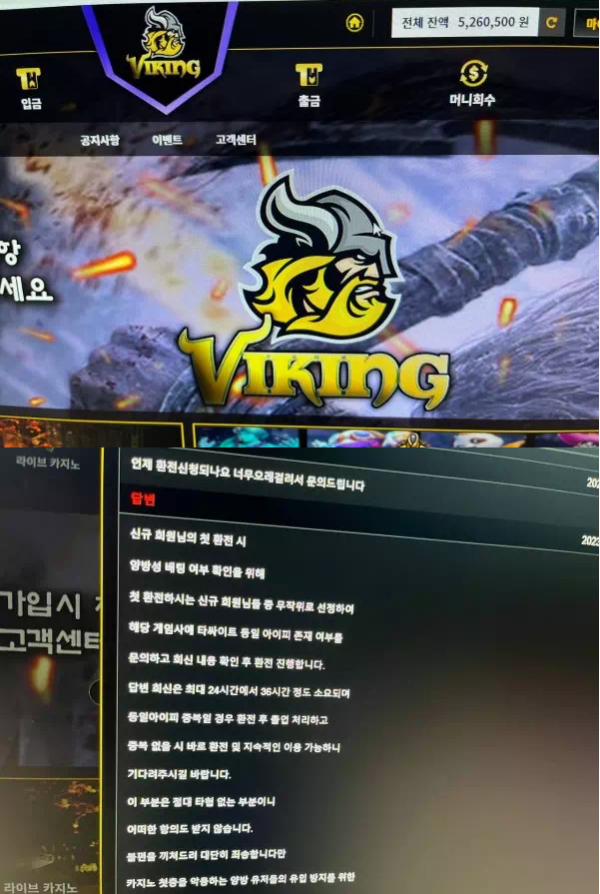 먹튀사이트 도메인 및 정보 [ 바이킹 VIKING ]