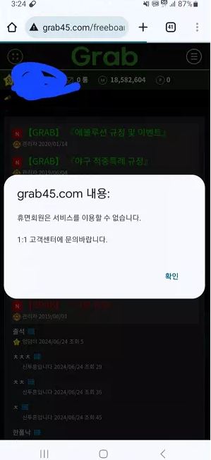 먹튀사이트 도메인 및 정보 [그랩 GRAB]
